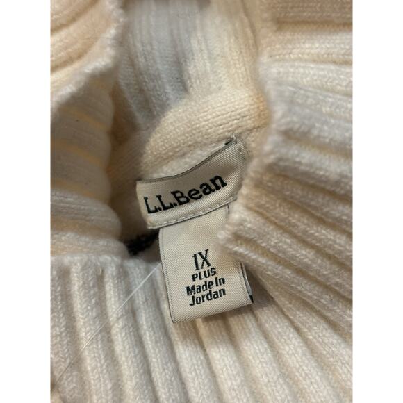 L L Bean Women's 1X Sweater Cream Navy Stripe Turtle Neck NWT Cozycore Preppy - Picture 5 of 6